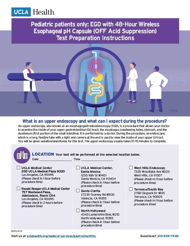 EGD with 48-Hour Esophageal pH Capsule - Pediatrics