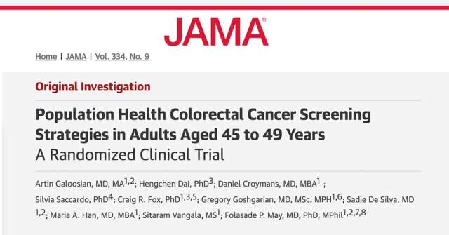 JAMA - Population Health Colorectal Cancer Screening Strategies in Adults Aged 45 to 49 Years