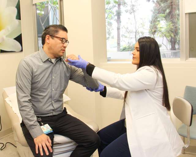 Doctor with patient