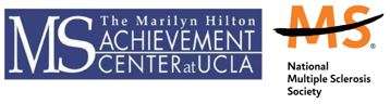 Logo for the Marilyn Hilton Achievement Center at UCLA and National Multiple Sclerosis Society.