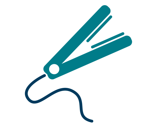 Types of burns - Hair straightener icon