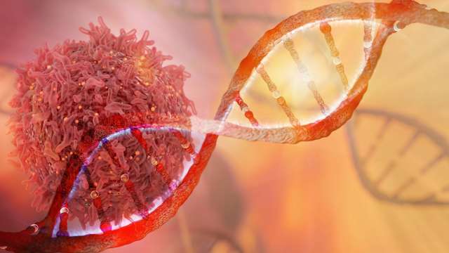 DNA strand with tumor