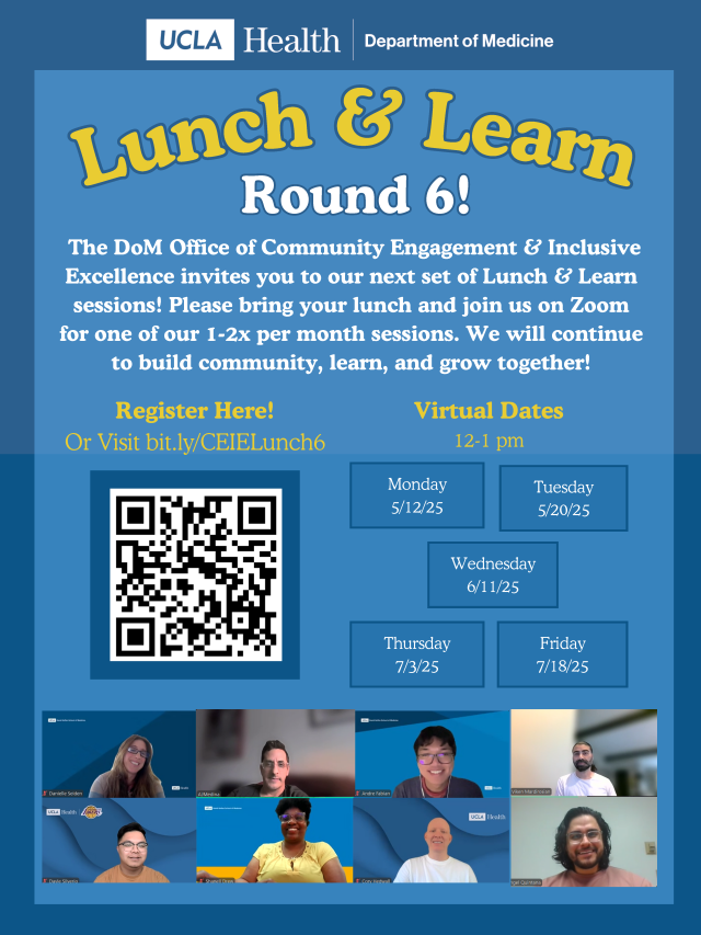 Flyer highlighting upcoming Lunch and Learn sessions