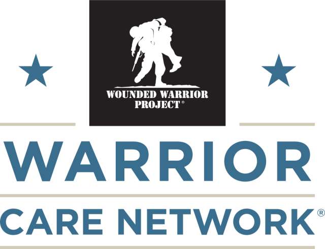 Wounded Warrior Project Warrior Care Network logo with soldier silhouette and stars