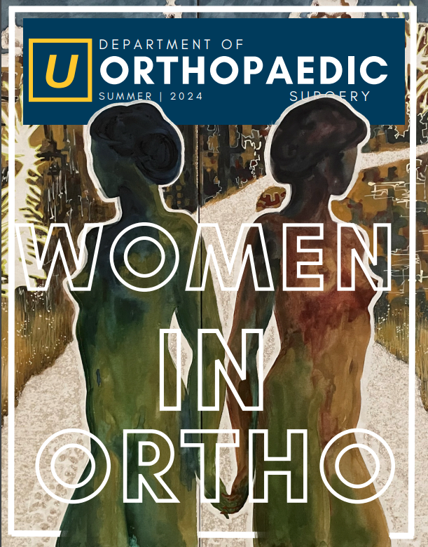 Flier for Women in Ortho with a painting of two women linking their arms together
