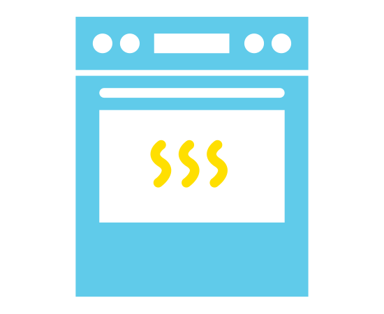 Types of burns - Oven icon