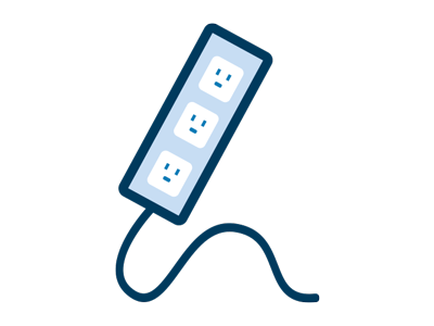 Types of burns - Power strip icon