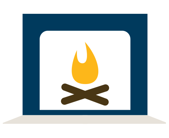 Types of burns - Fireplace icon