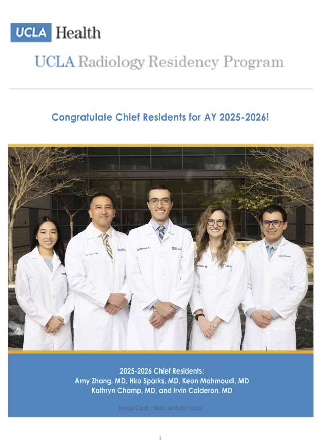 UCLA Radiological Sciences Chief Residents FY 2025-2026