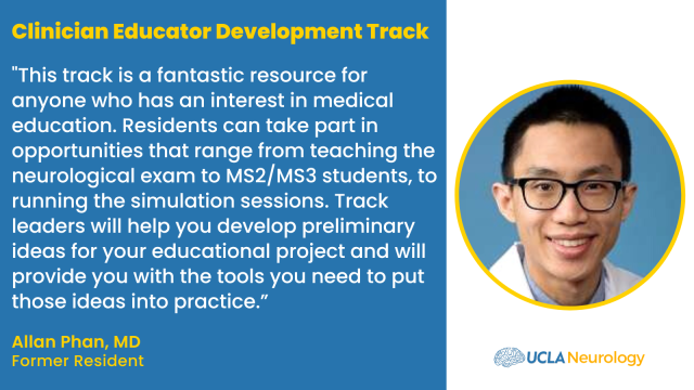 Testimonial of Neurology Residency Track from Allan Phan with the written testimonial and his headshot