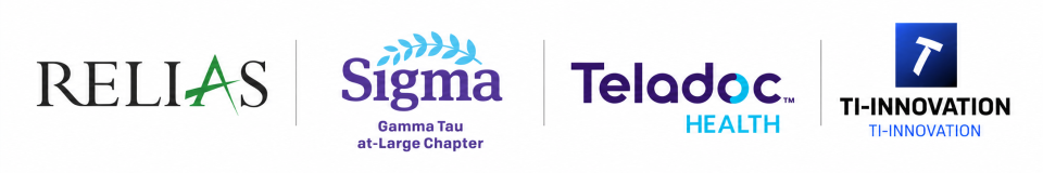 Sponsor logos for the Nursing Science and Innovation Conference which include Relias, Sigma, and Teladoc