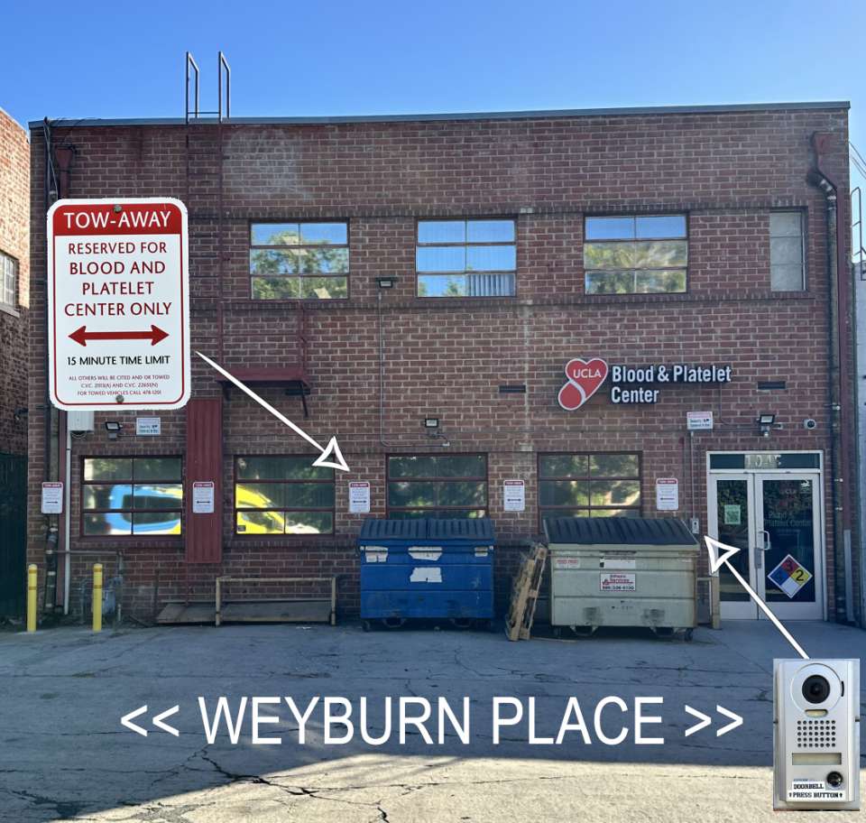 UCLA Blood & Platelet Center - Weyburn Place Entrance