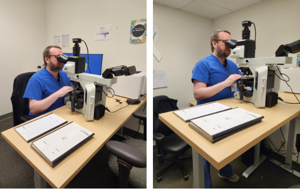 Dr. Daniel Stefanko at his New Height Adjustable Desk