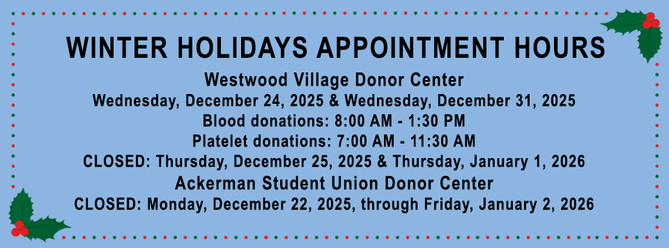 Winter Holidays Appointment Hours