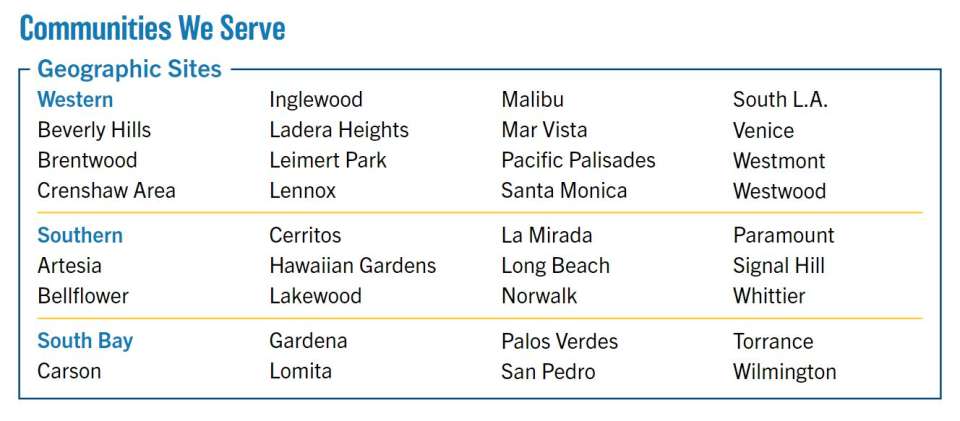 A list of communities the Mobile Stroke Unit serves