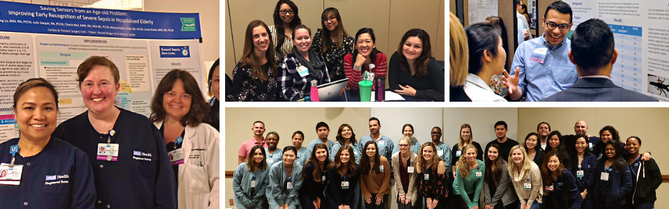 Collage of Nursing Education Event with nursing interacting and smiling together