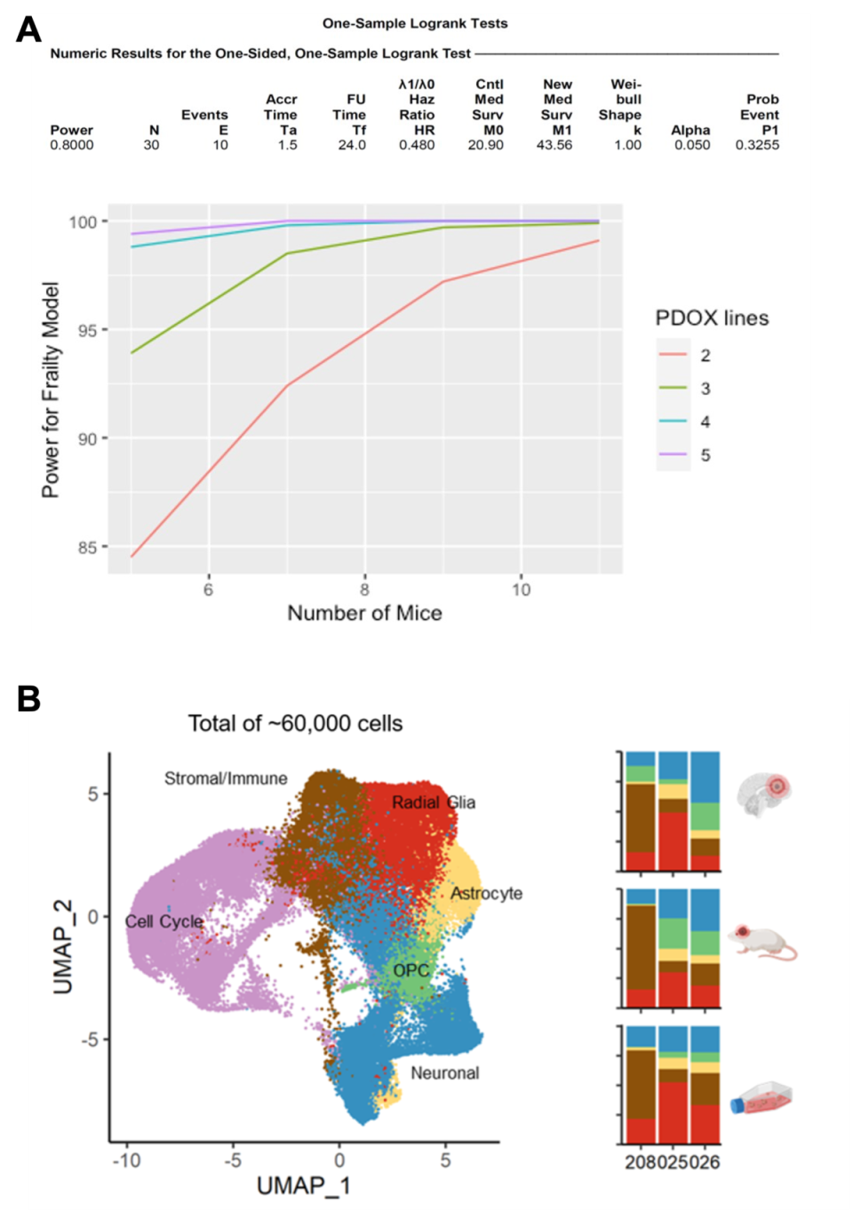 graphic of several graphs of UCLA SPORE in Brain Cancer NIC project strategies
