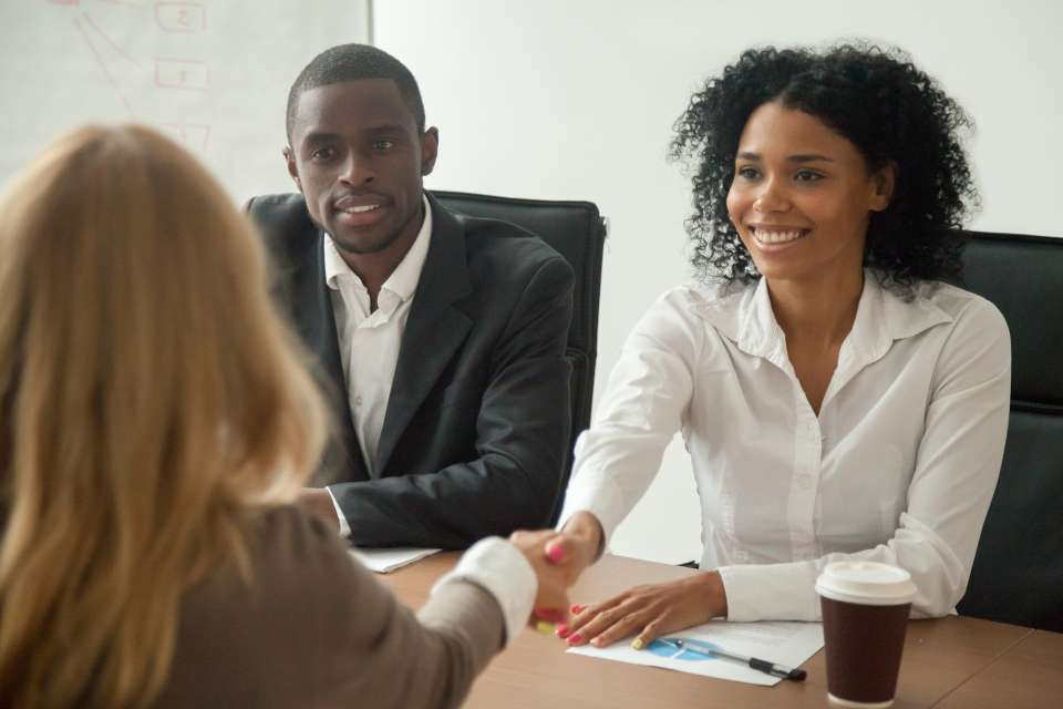 Woman at a job interview