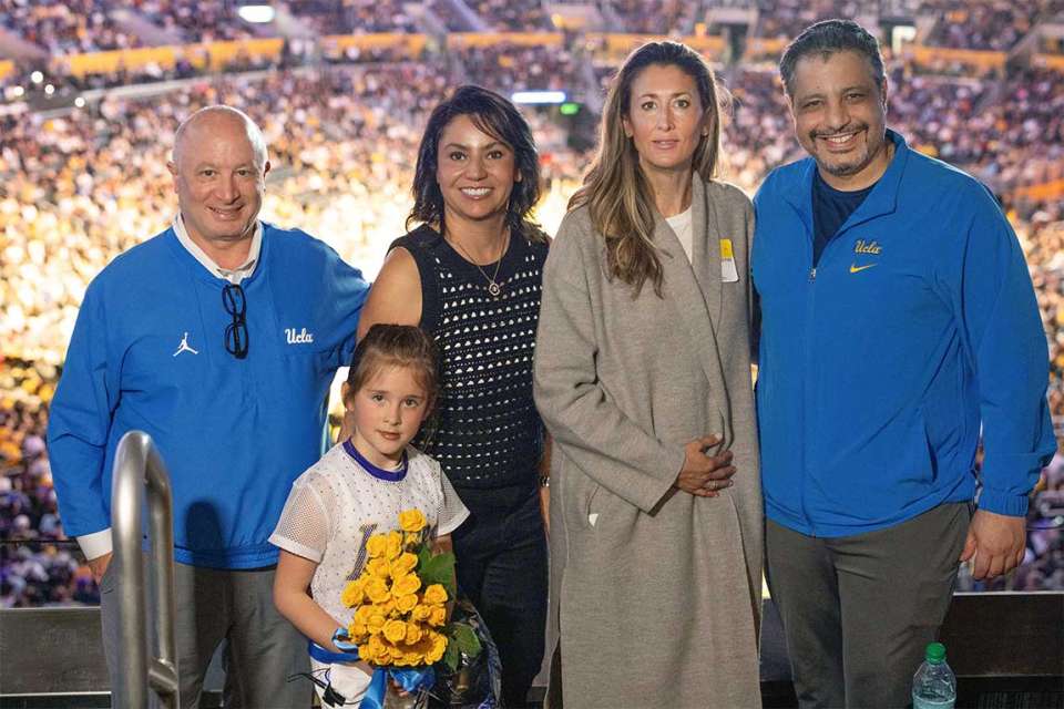 Sophia is surrounded by love from Dr. Gary Satou, Yvette Roybal, Hope Anderson, and Dr. Peyman Benharash.