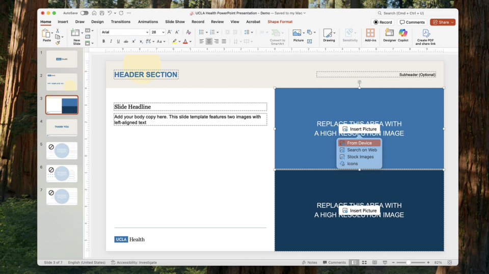Screenshot of someone on a UCLA Health powerpoint