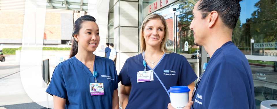 Nurses standing outside 