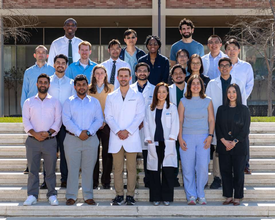 Group Photo of the 2026-2027 Pathology Fellows standing on stairs