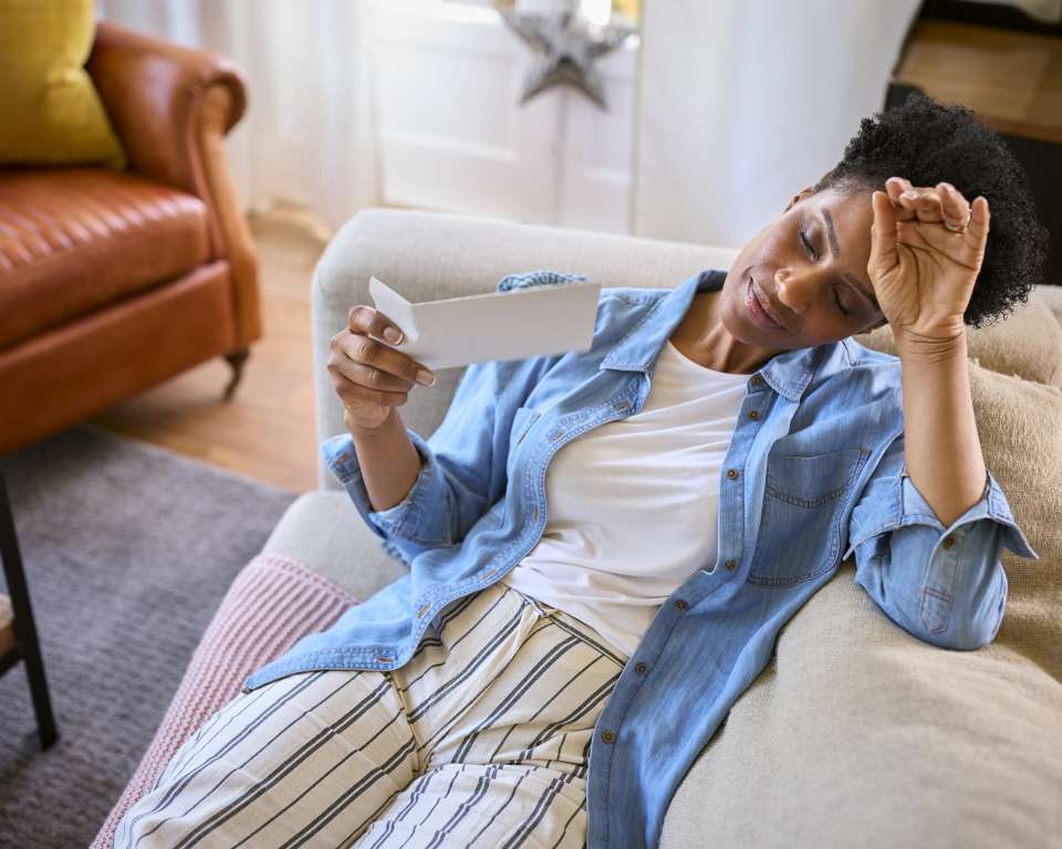 A woman experiences a hot flash.