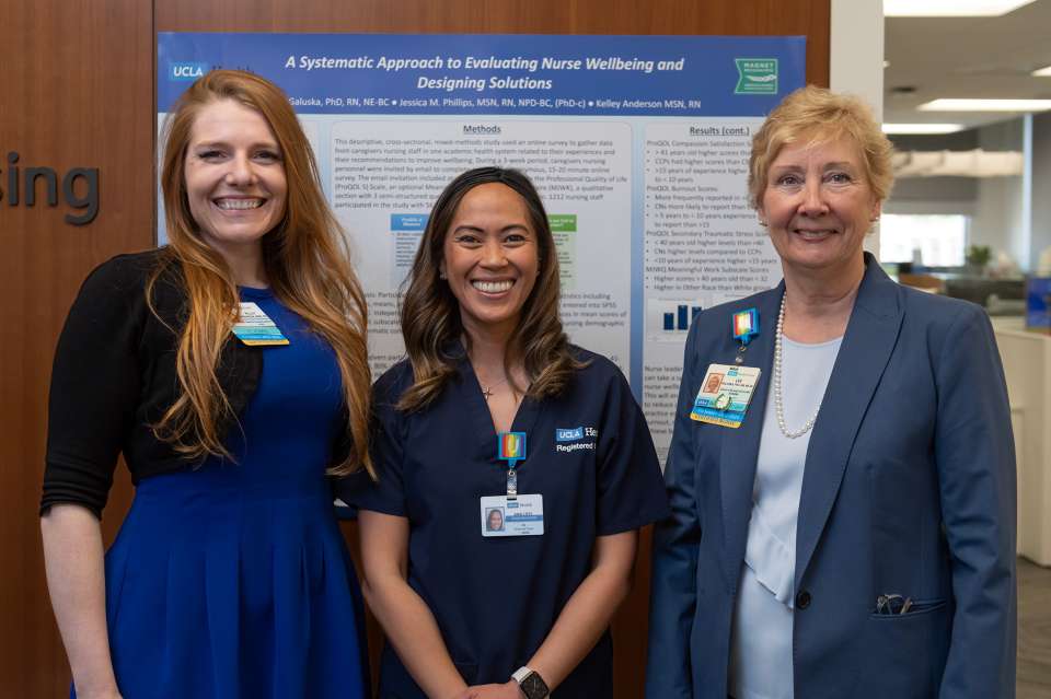 Nurses Kelley Anderson, Ana Liezl Gelveson and Lee Galuska