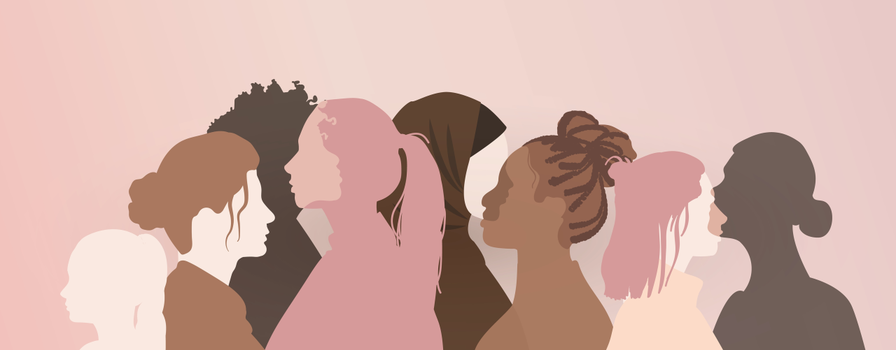 Diverse women standing together