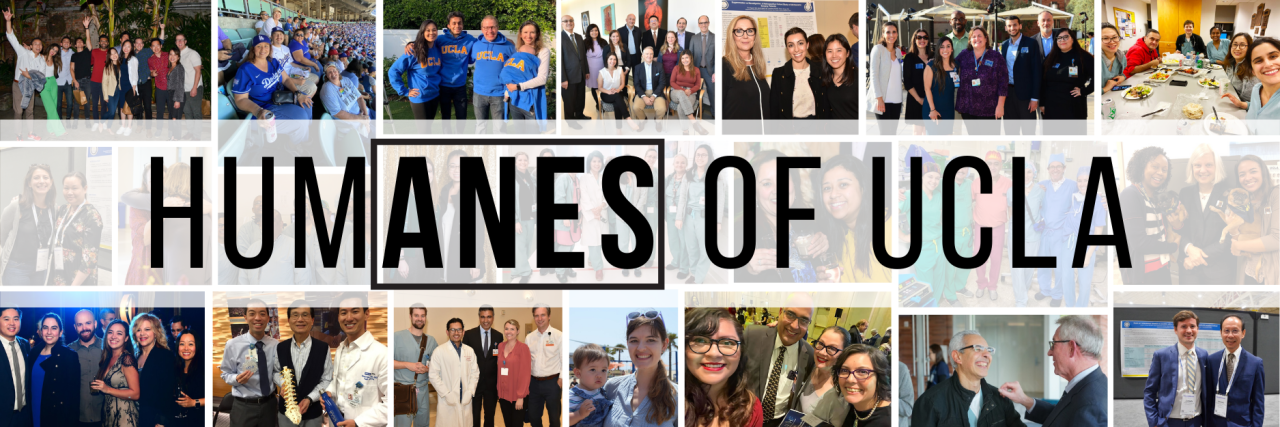 Banner image for the UCLA Health and Humanes partnership, featuring the UCLA and Humanes logos with a background of a collage from past events