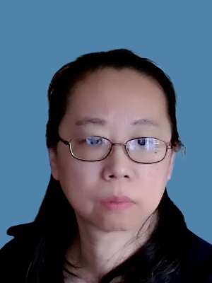 Head-and-shoulders portrait on blue background