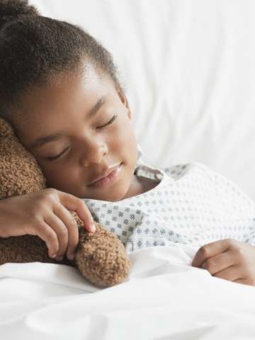 Girl recovering in hospital