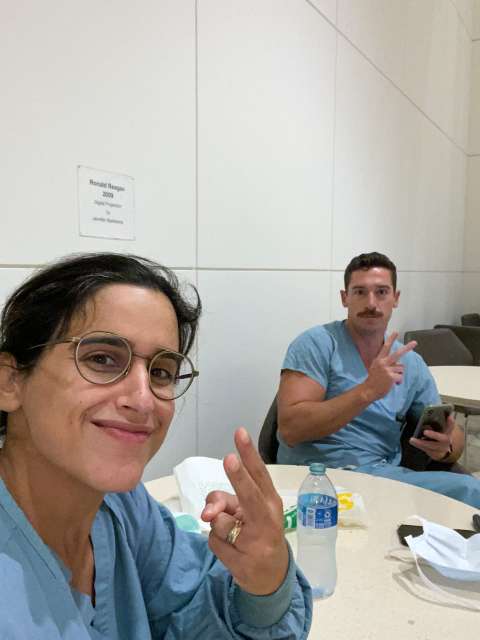 Dane Saksa and Sara Navab on late night call