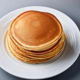 Fresh Protein Pancakes on White Plate