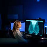 Dr. Hannah Milch reading a mammogram.