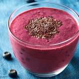 Berry Plus Smoothie topped with flax