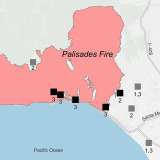 Map shows field sampling locations for the Palisades Fire