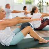 Women exercising on mats