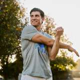 Dr. Josh Goldman stretches.