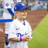 Seersha Sulack on the field at Dodger Stadium