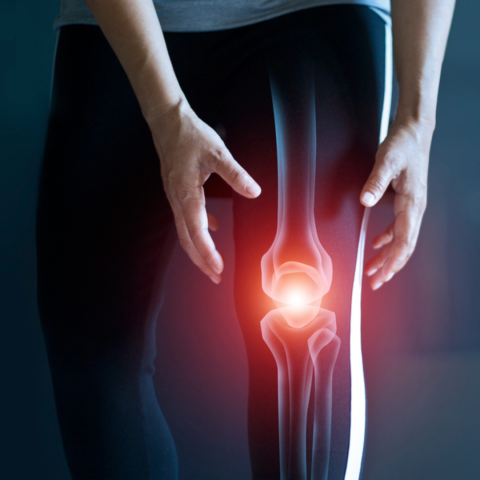 Tendon problems and Joint inflammation on dark background.